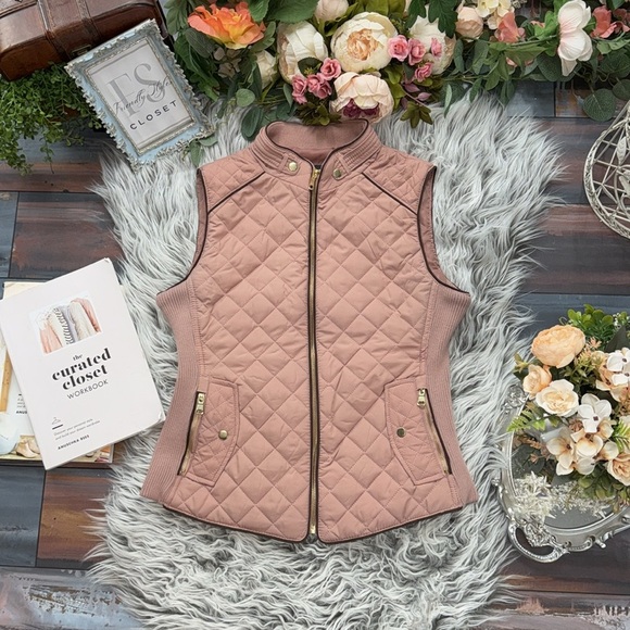 Love Tree Quilted Pink Vest with Gold Accents - Picture 8 of 13